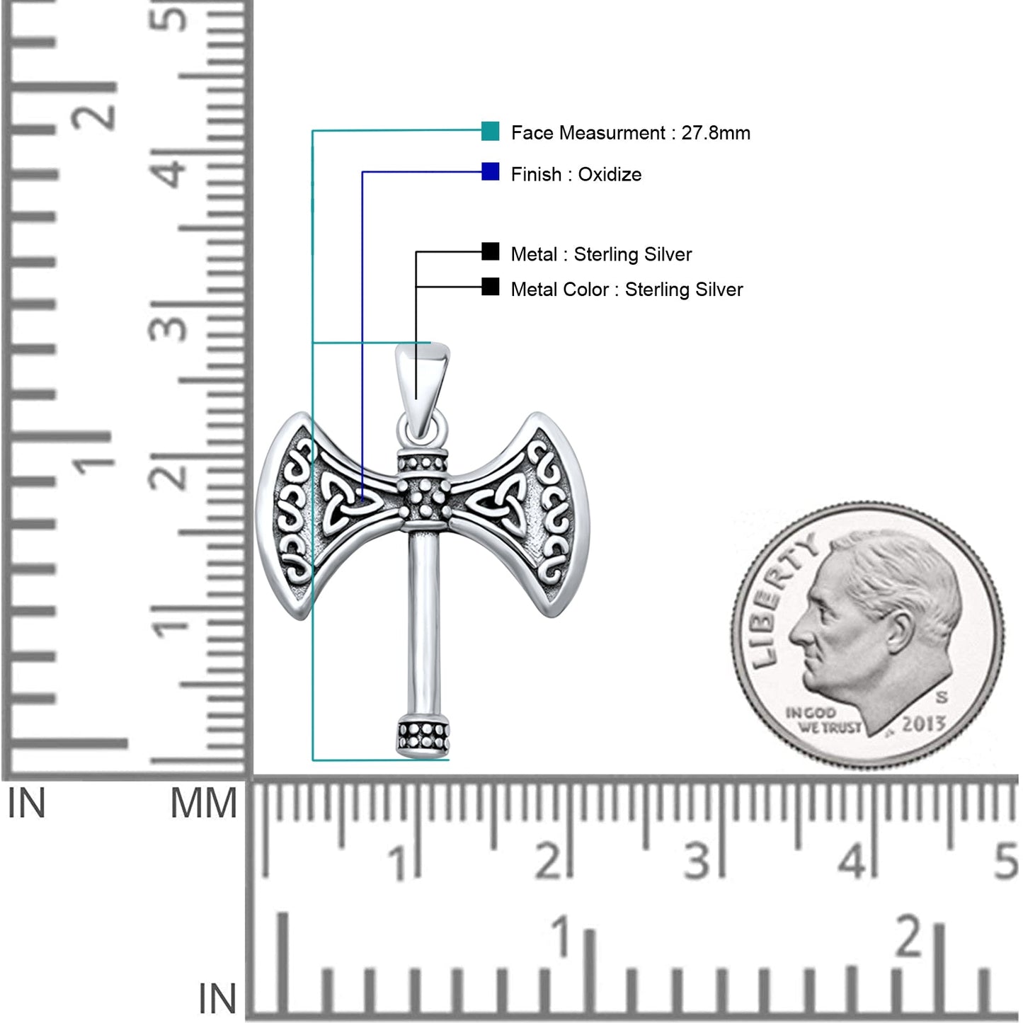 Double Headed Celtic Axe Pendant