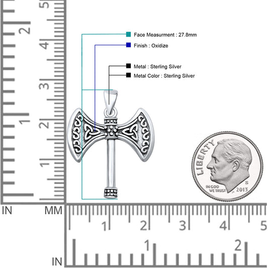 Double Headed Celtic Axe Pendant