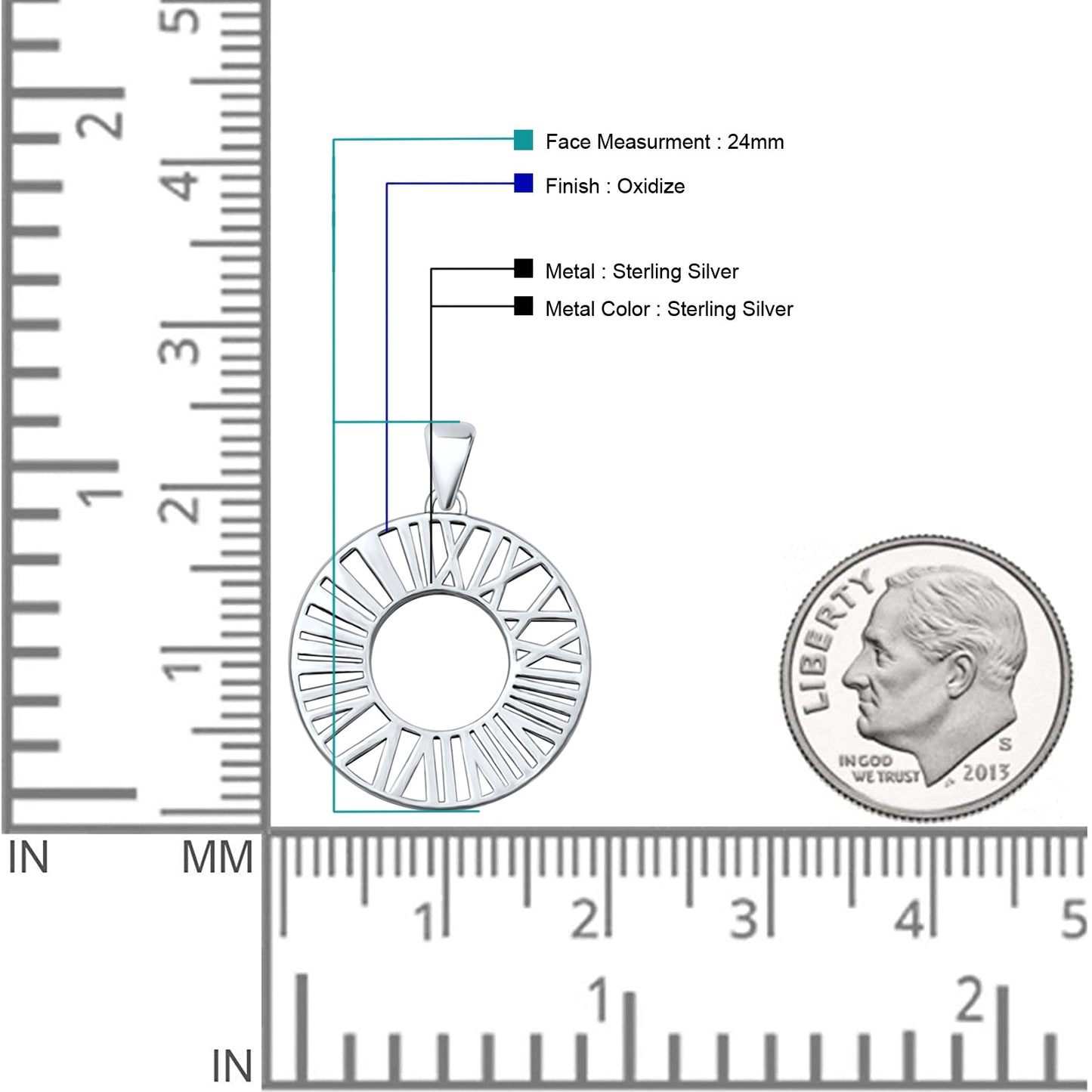 Roman Numerals Pendant