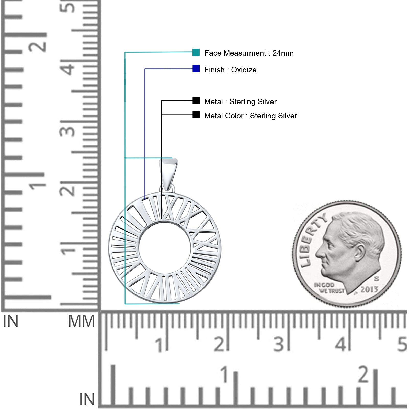 Roman Numerals Pendant