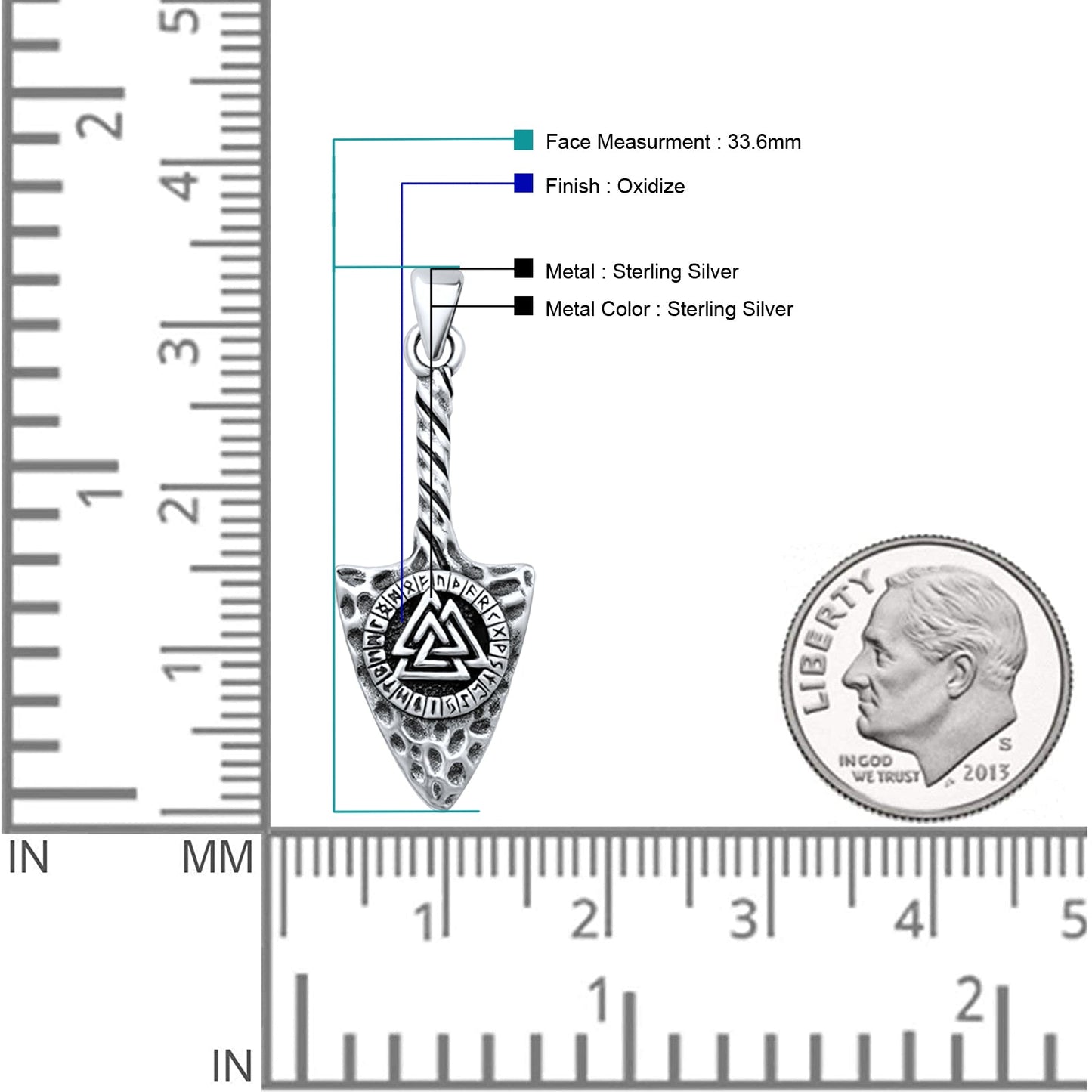 Valknut Arrowhead Pendant