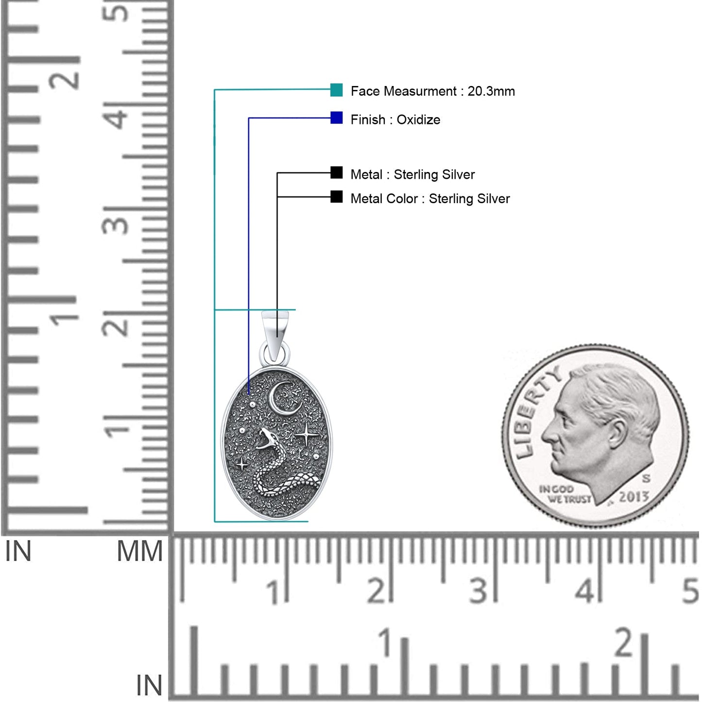 Snake & Moon Pendant