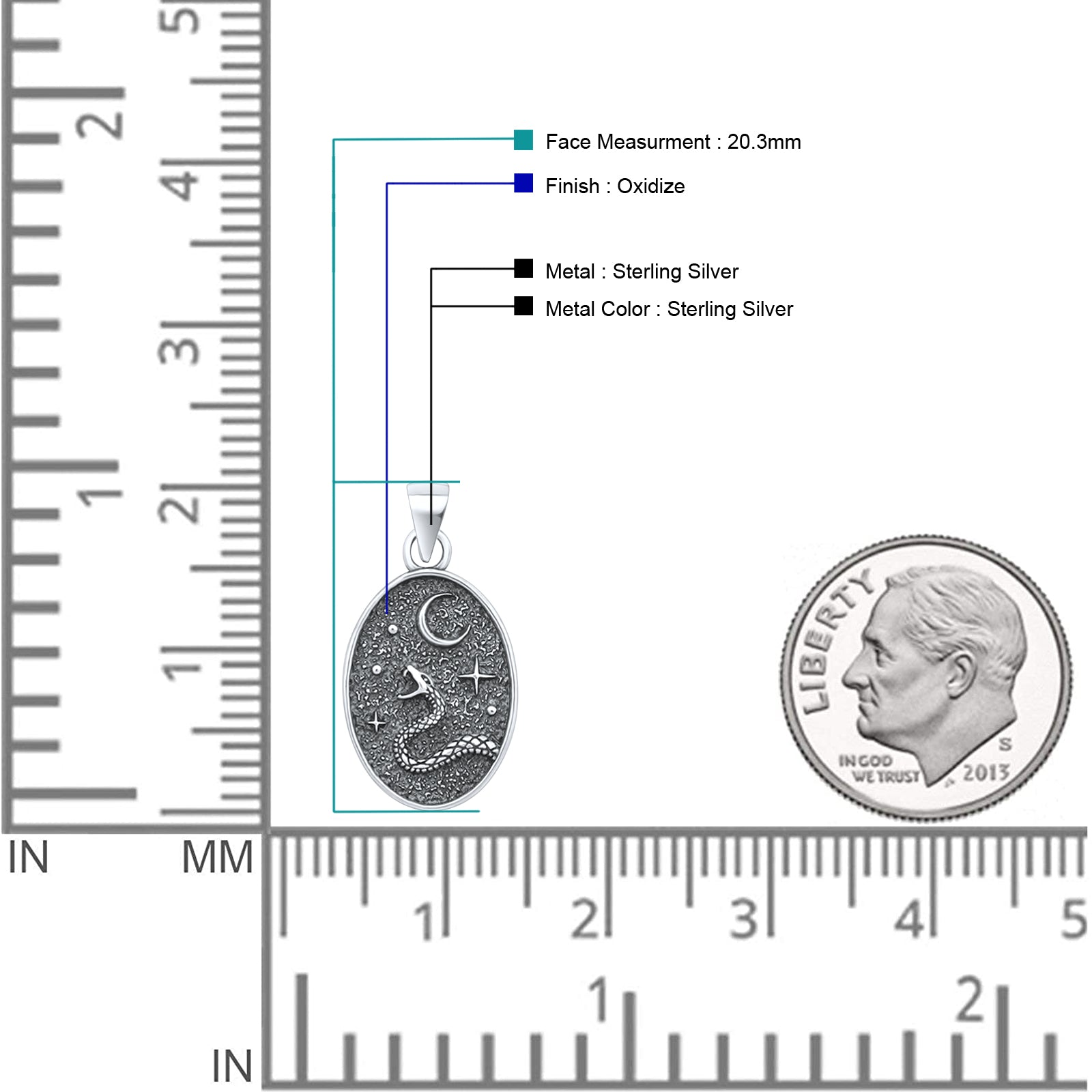 Snake & Moon Pendant