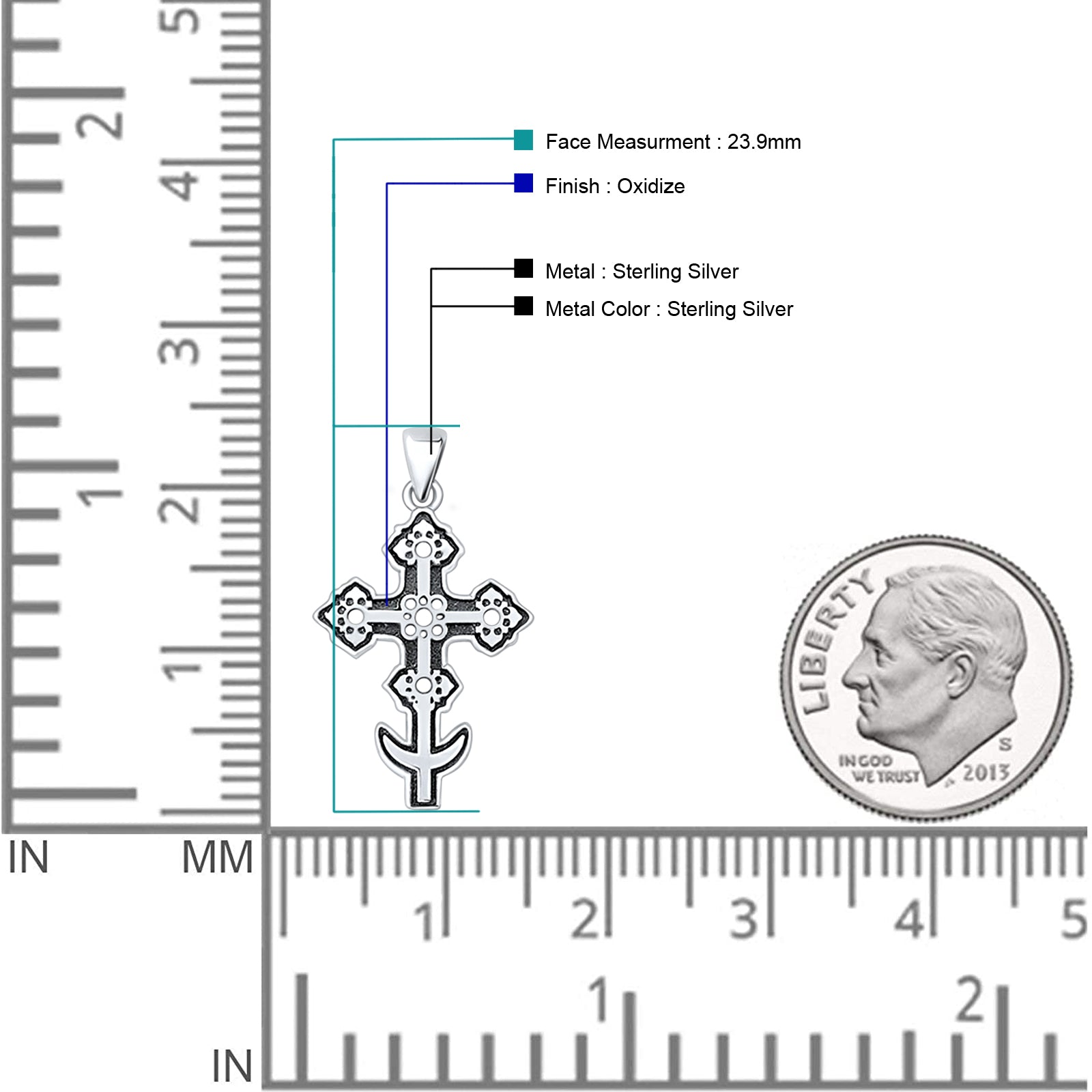  Cross Filigree Pendant