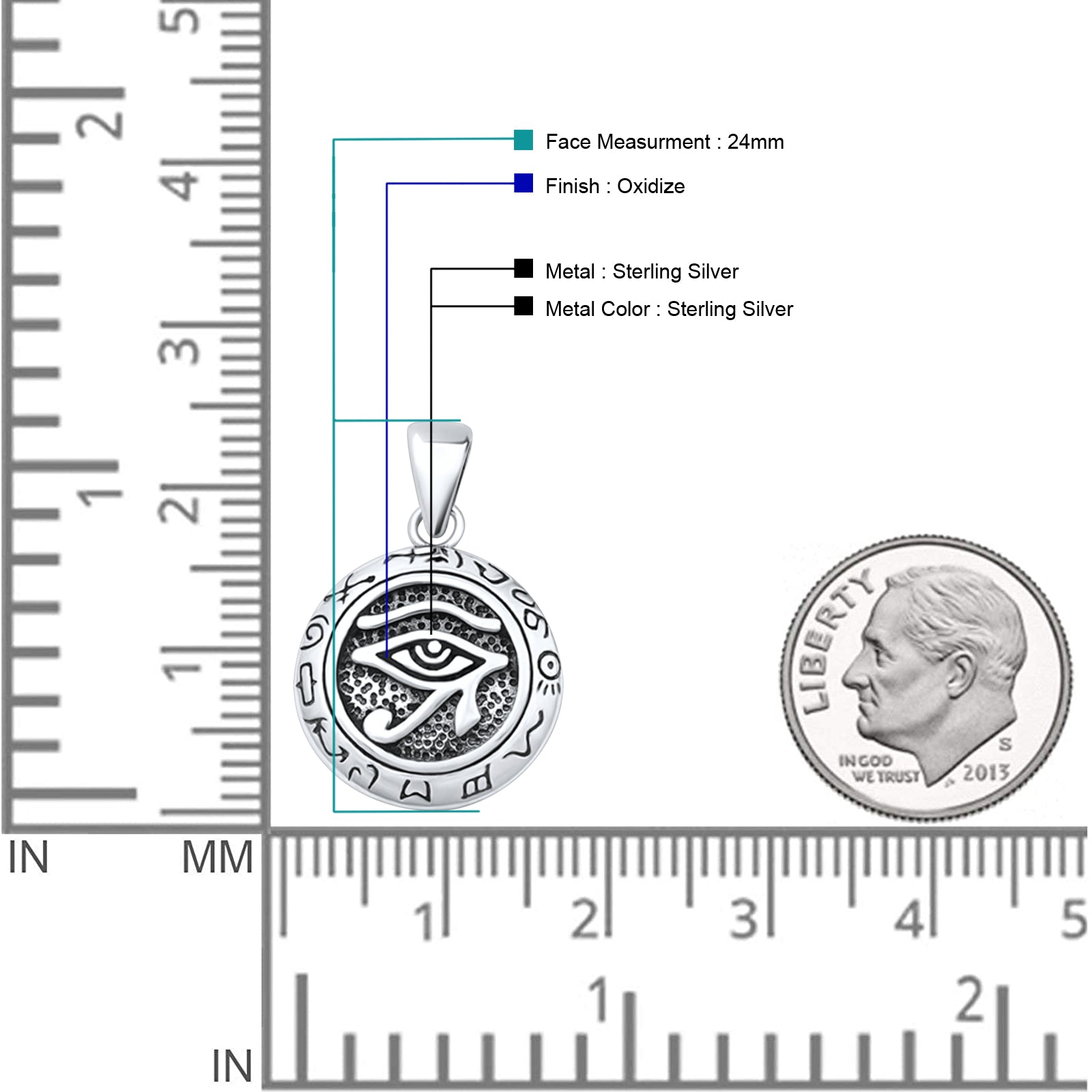 Eye of Horus & Zodiac Pendant