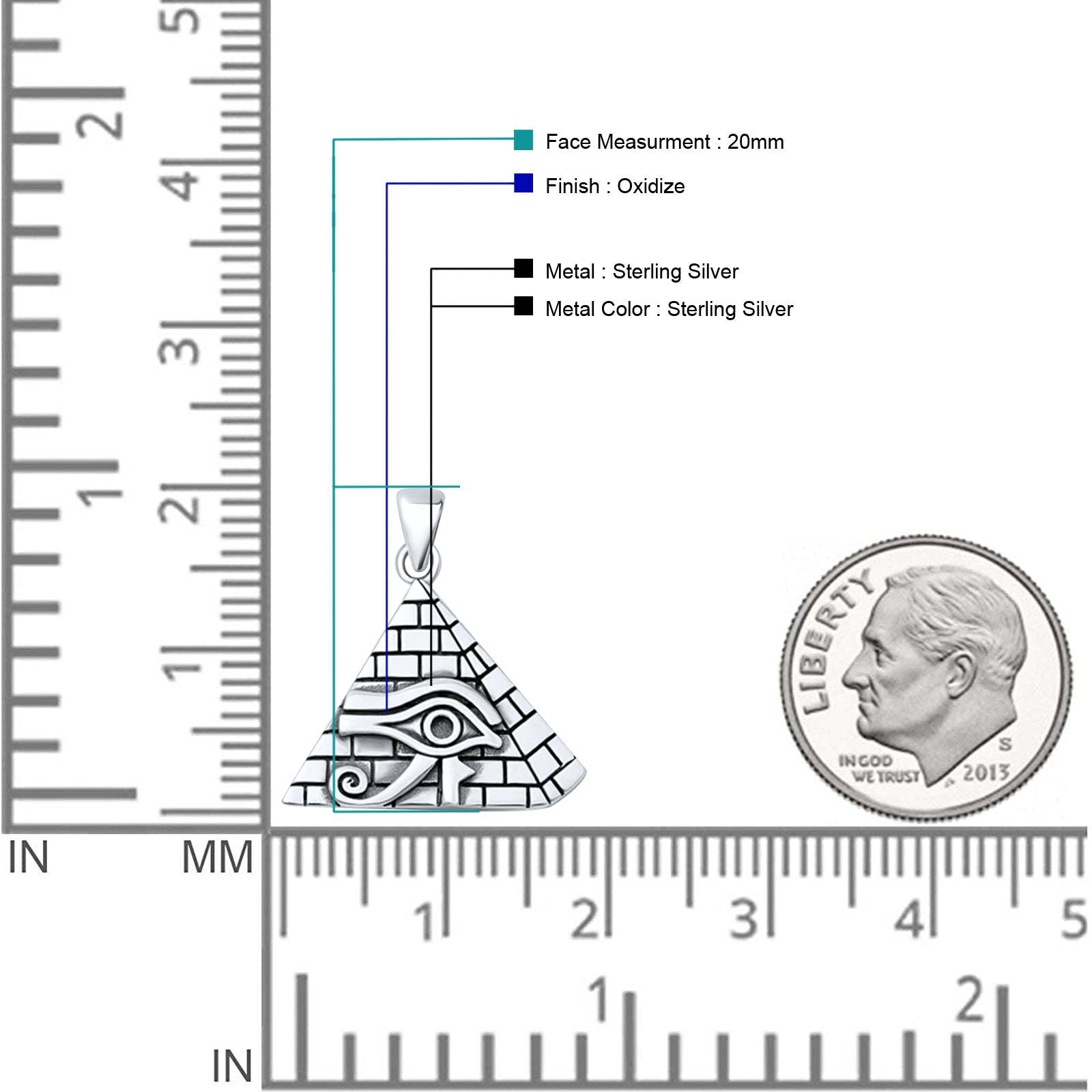 Eye of Horus & Pyramid Pendant