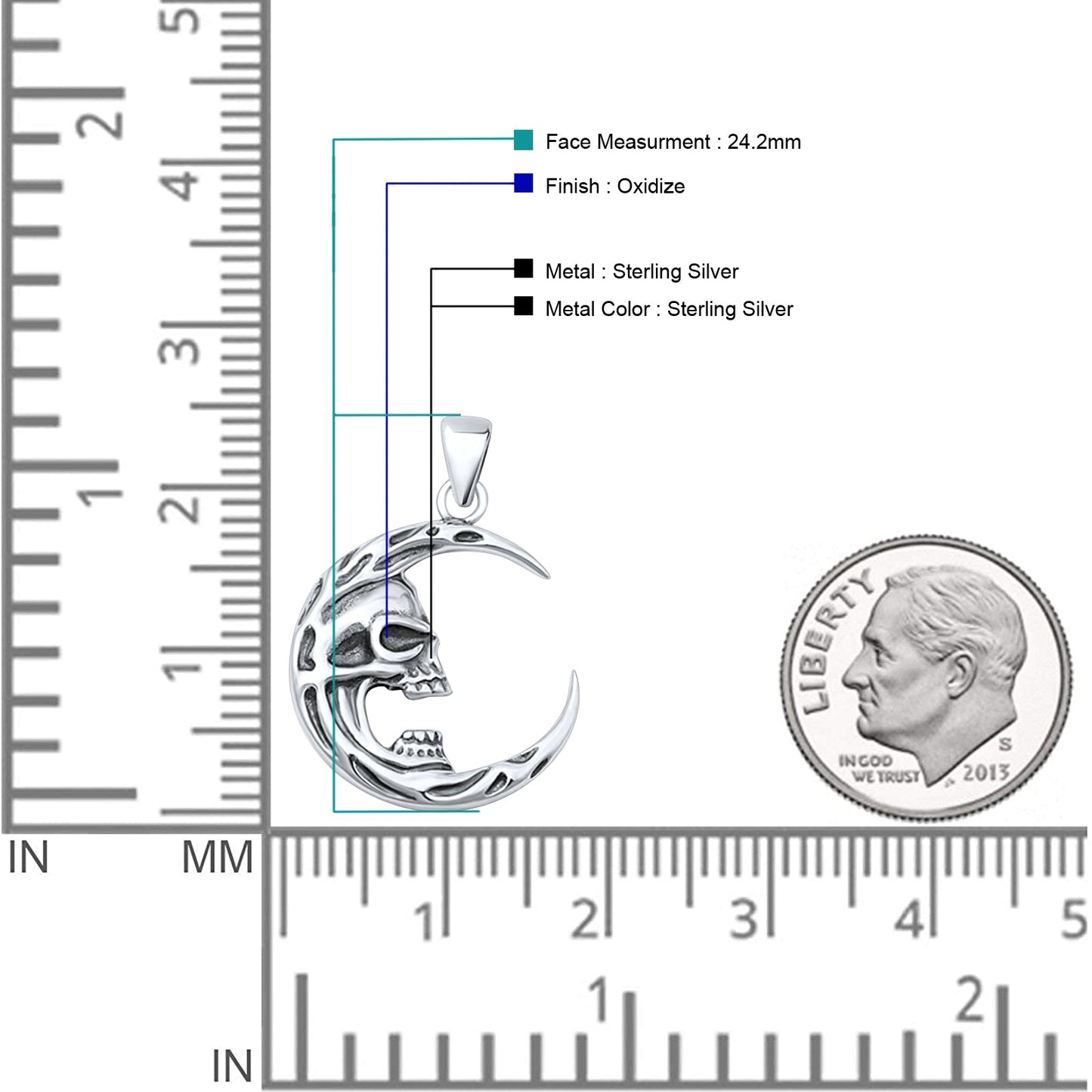 Moon & Skull Pendant