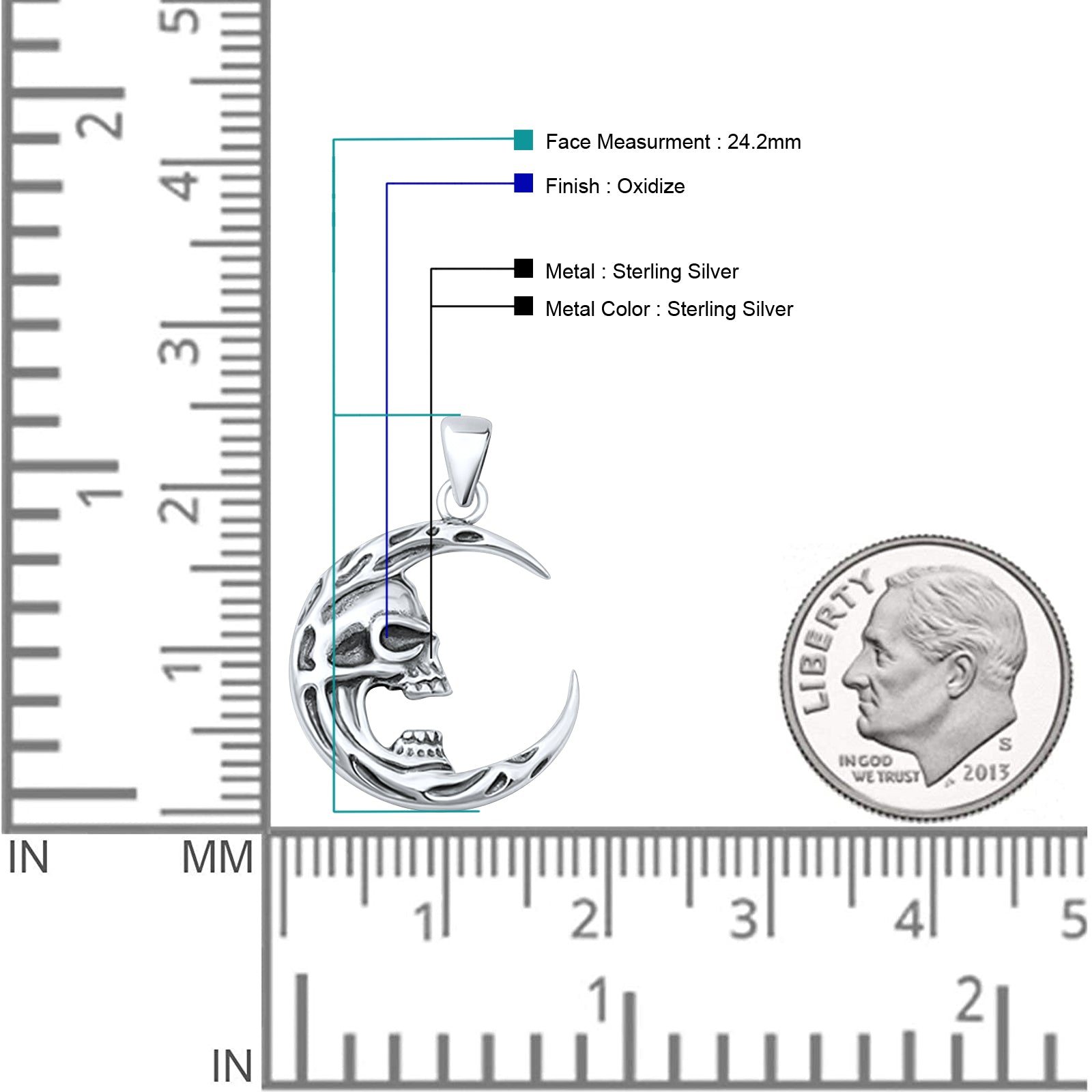 Moon & Skull Pendant