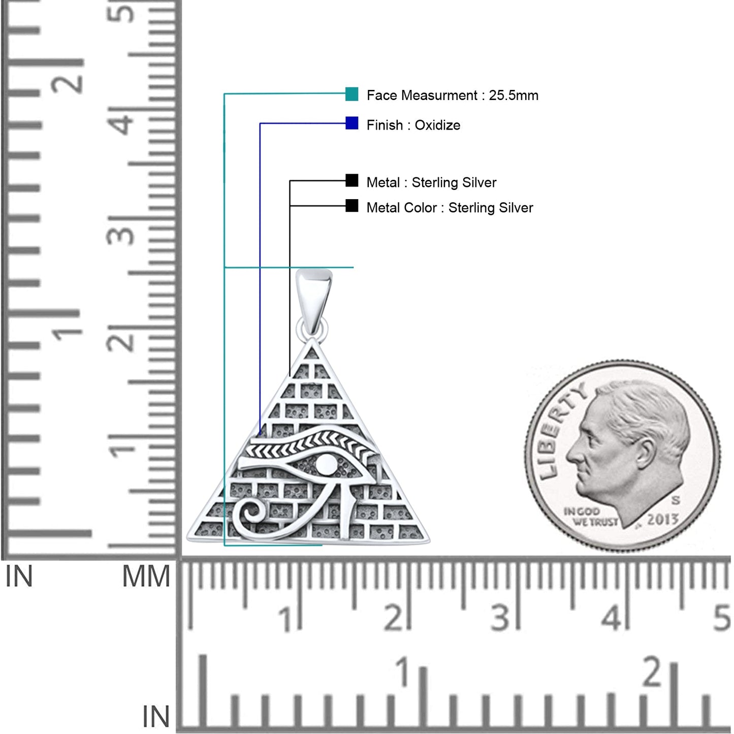 Eye of Horus & Pyramid Pendant