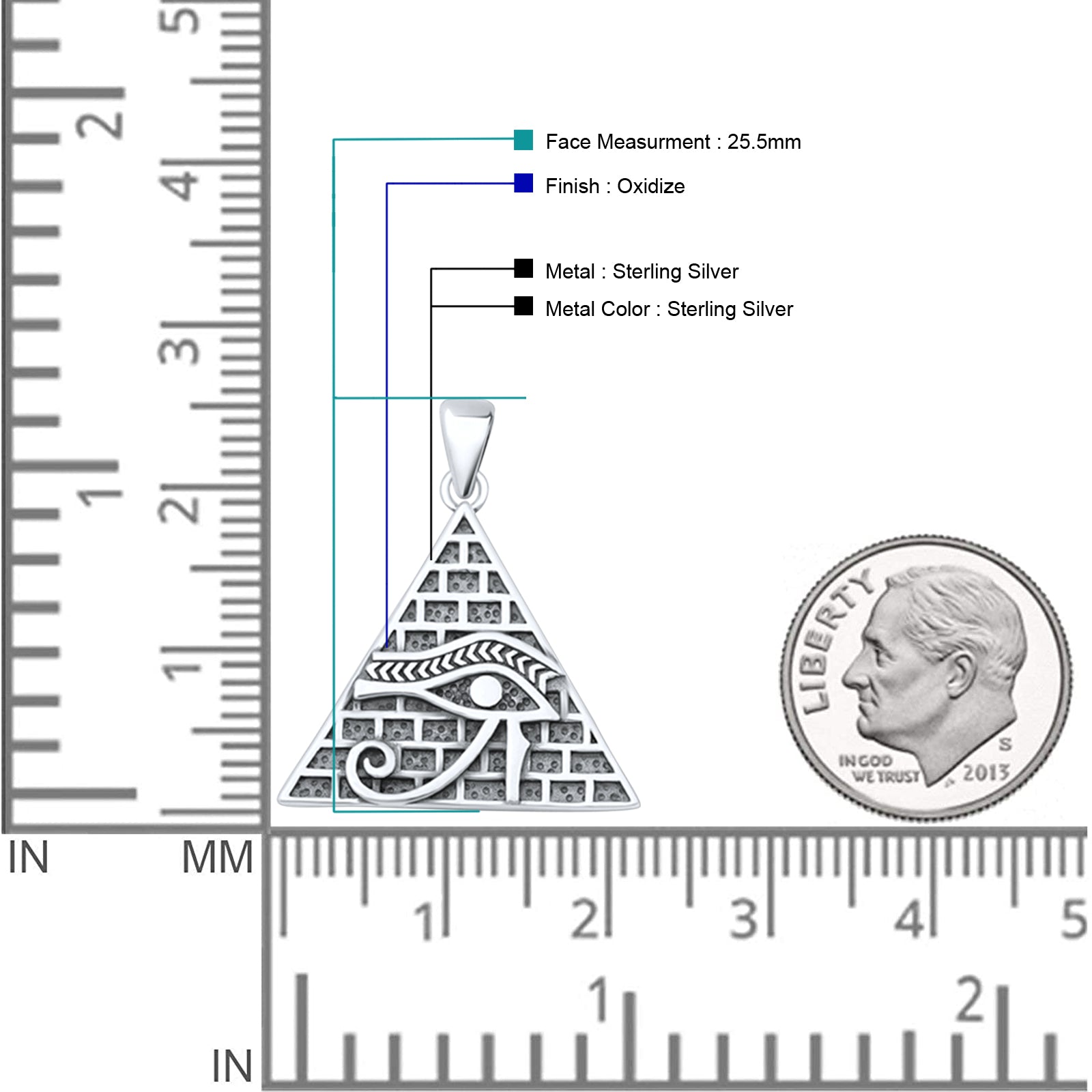 Eye of Horus & Pyramid Pendant