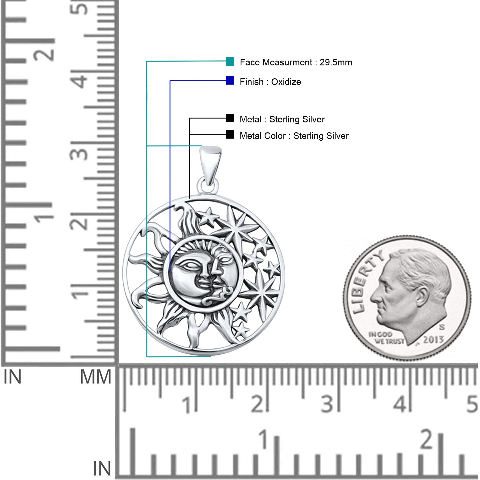 Sun Moon & Stars Pendant