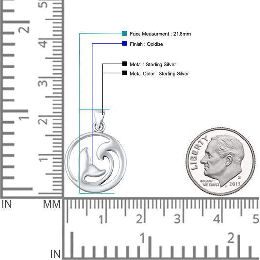  Whale Tail & Wave Pendant