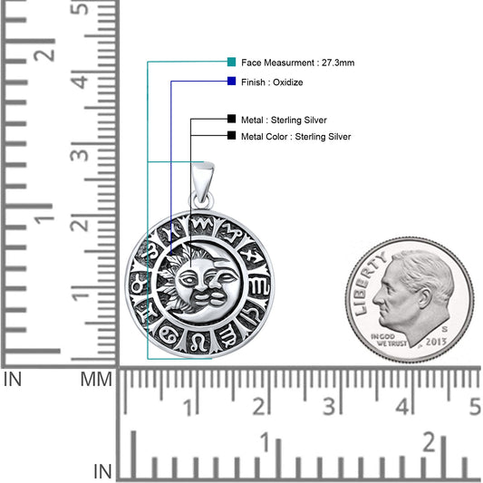  Moon, Sun & Runes Pendant