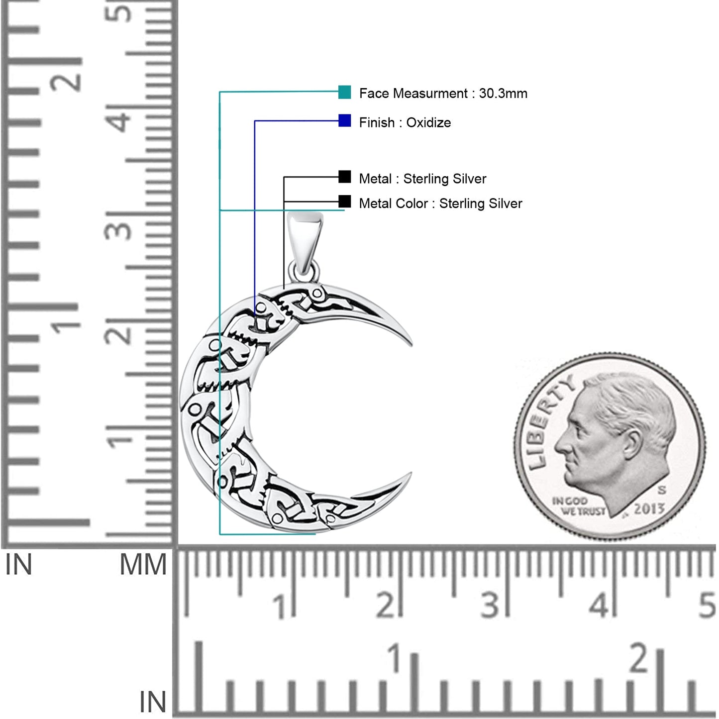  Celtic Moon Fish Pendant
