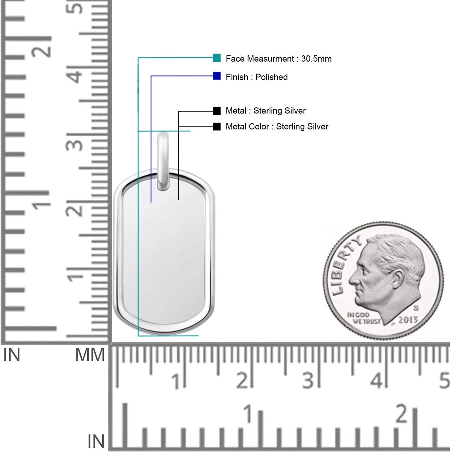  Dog Tag Charm Pendant