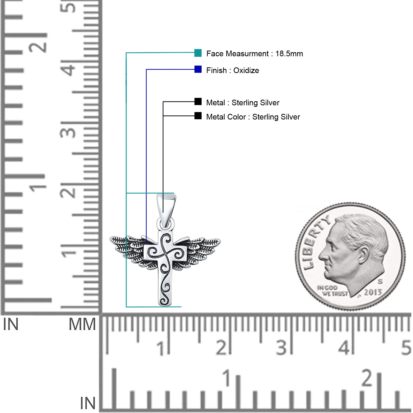  Cross & Wings Pendant
