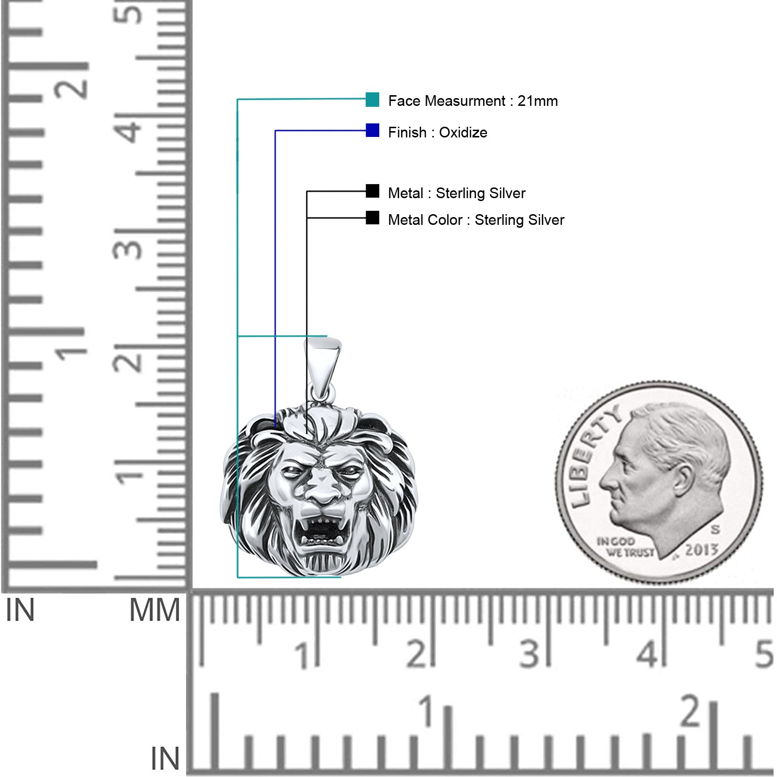  Lion Head Pendant