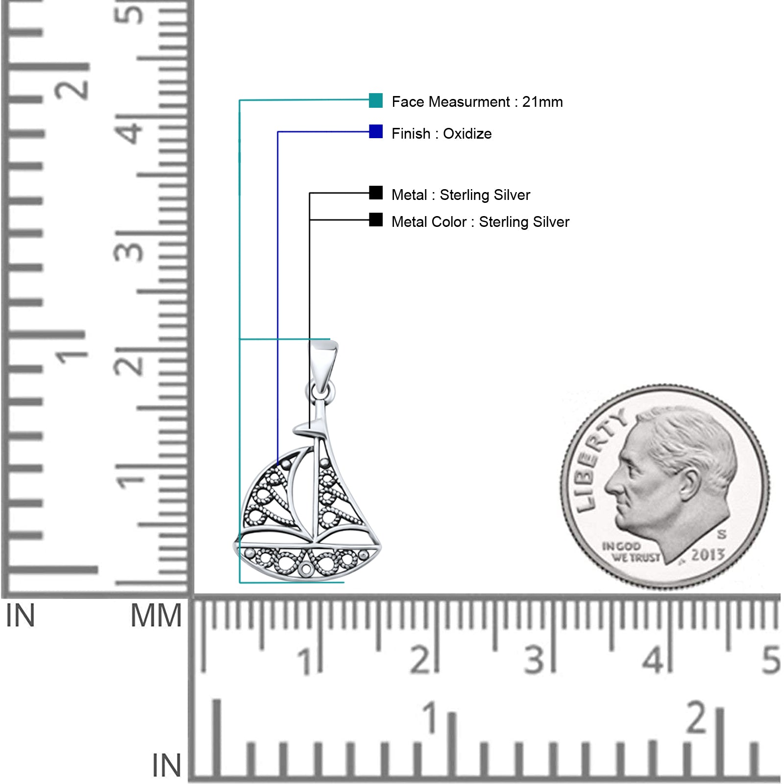  Sailboat Pendant