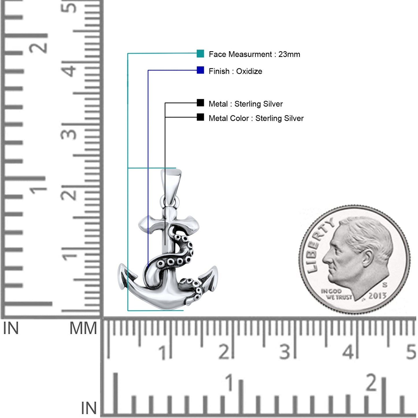  Anchor & Tentacle Pendant