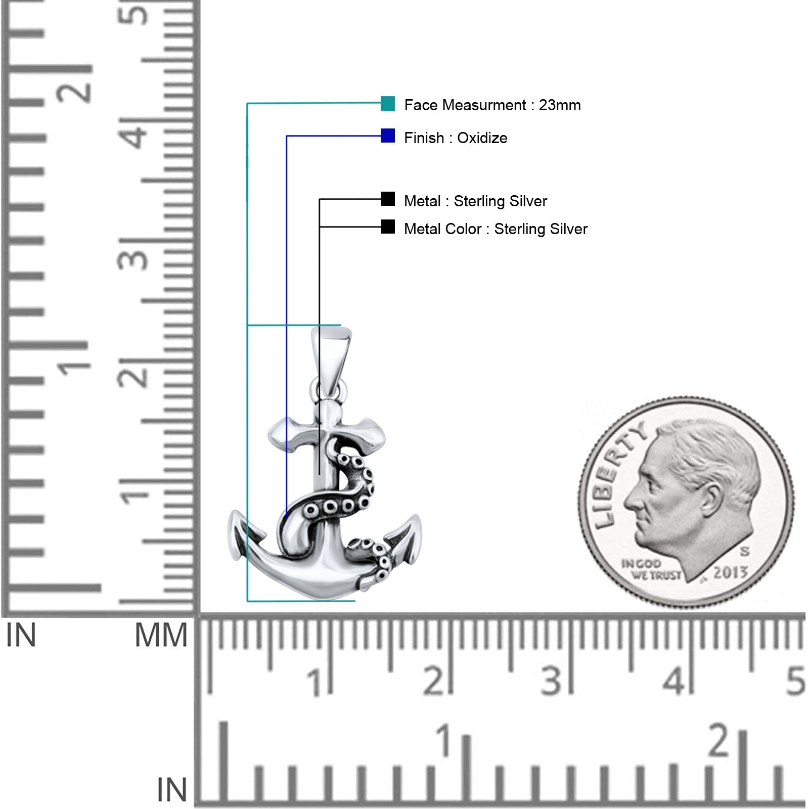  Anchor & Tentacle Pendant