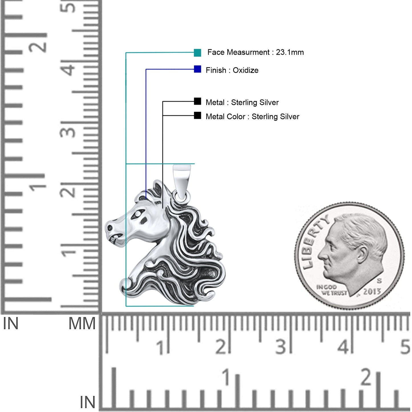  Horse Head Pendant