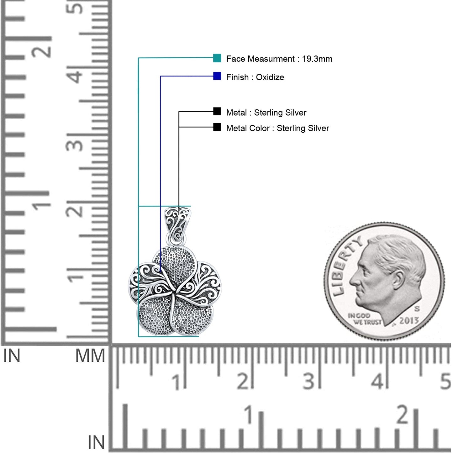 Plumeria Flower Filigree Pendant
