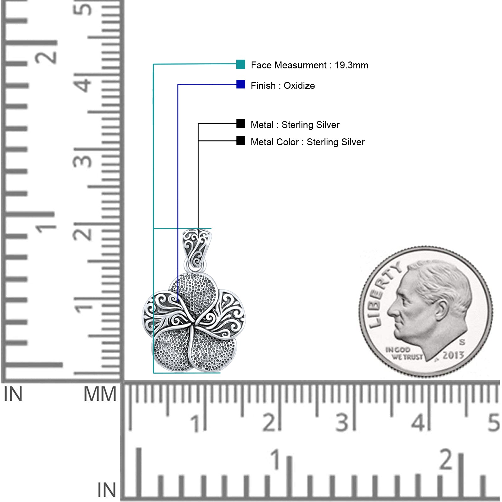 Plumeria Flower Filigree Pendant
