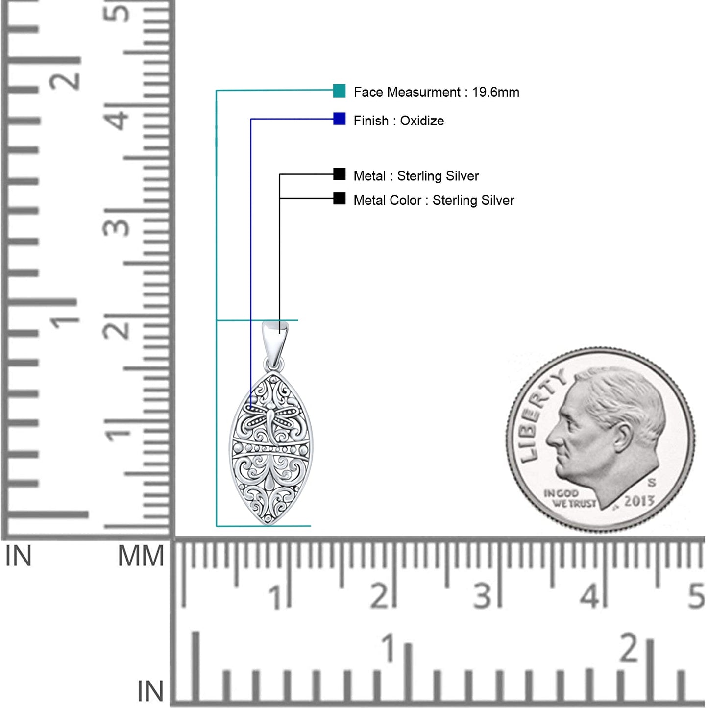 Dragonfly Marquise Filigree Pendant