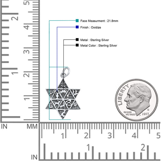 Tribes of Israel Star of David Pendant