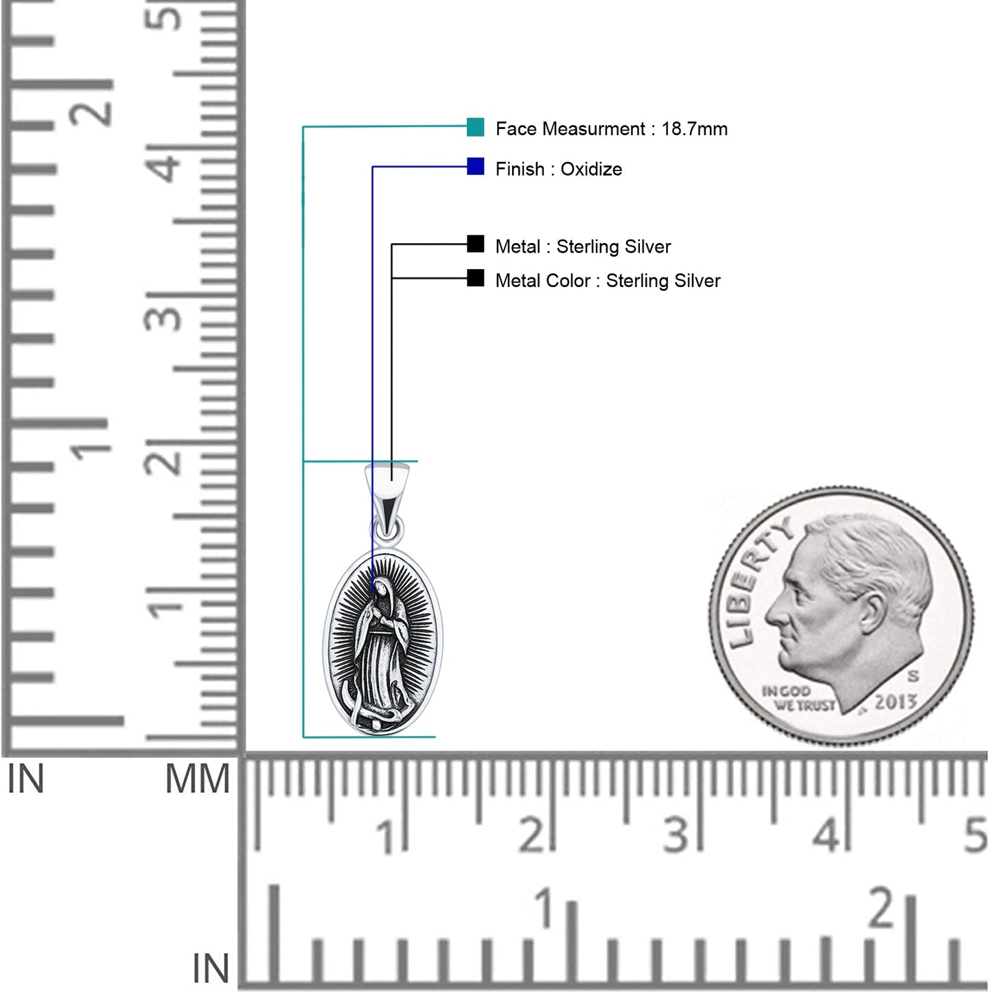 Oval Virgin Mary Pendant