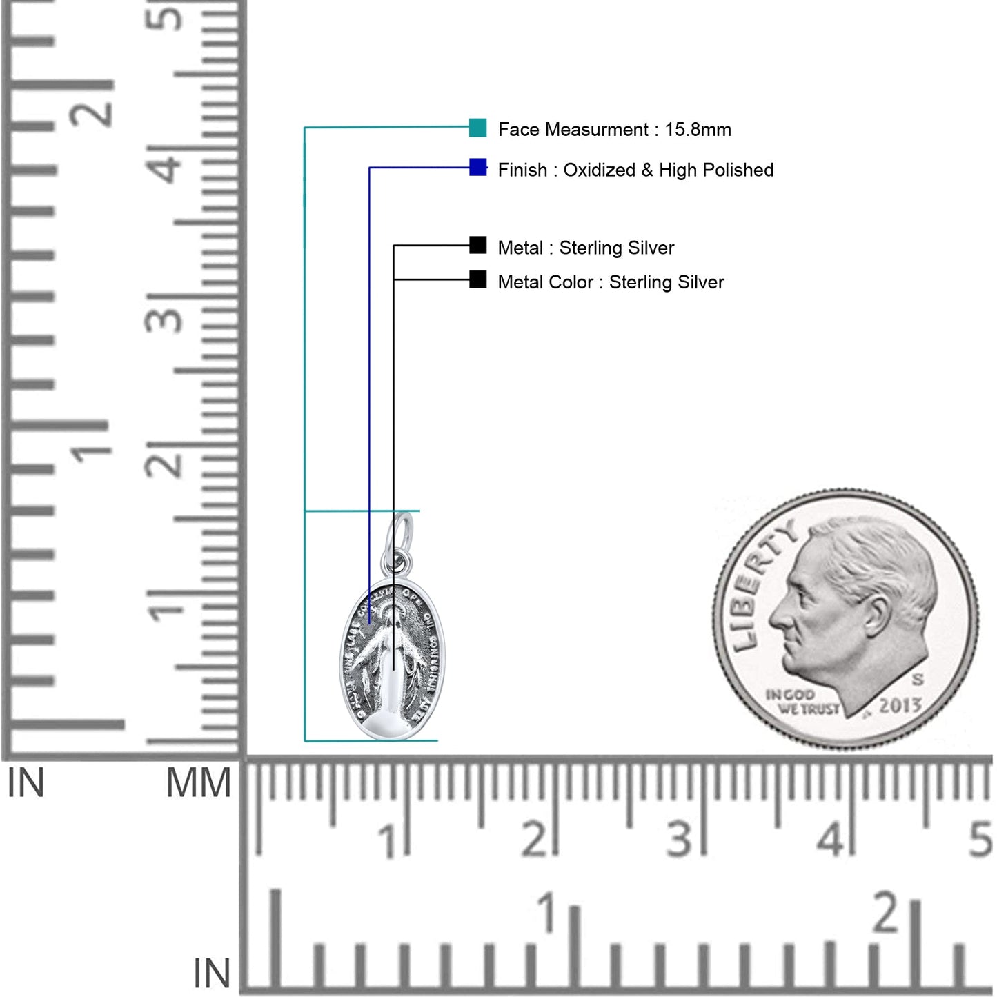 Oval Virgin Mary Pendant