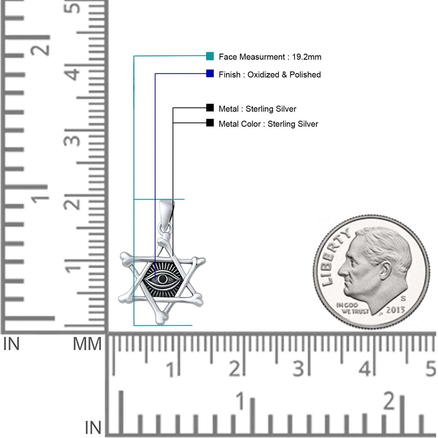 Evil Eye Hexagram Pendant