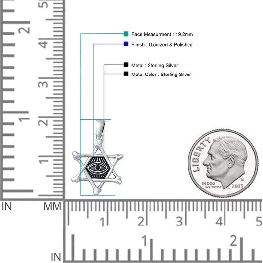 Evil Eye Hexagram Pendant