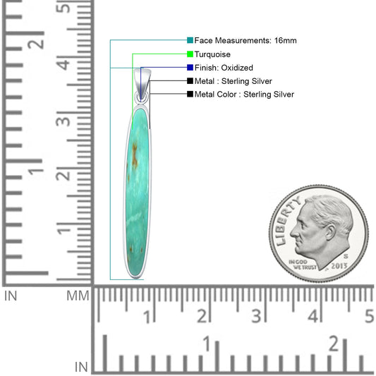 Oval Turquoise Stick Pendant