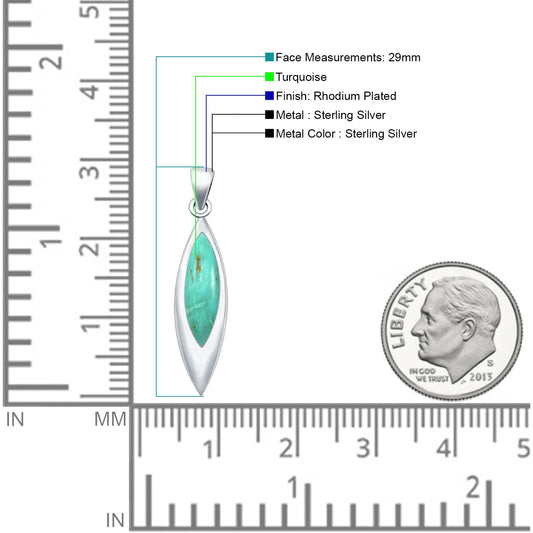 Marquise Turquoise Solitaire Pendant