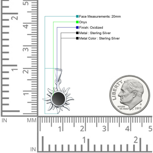 Oxidized Sun Pendant
