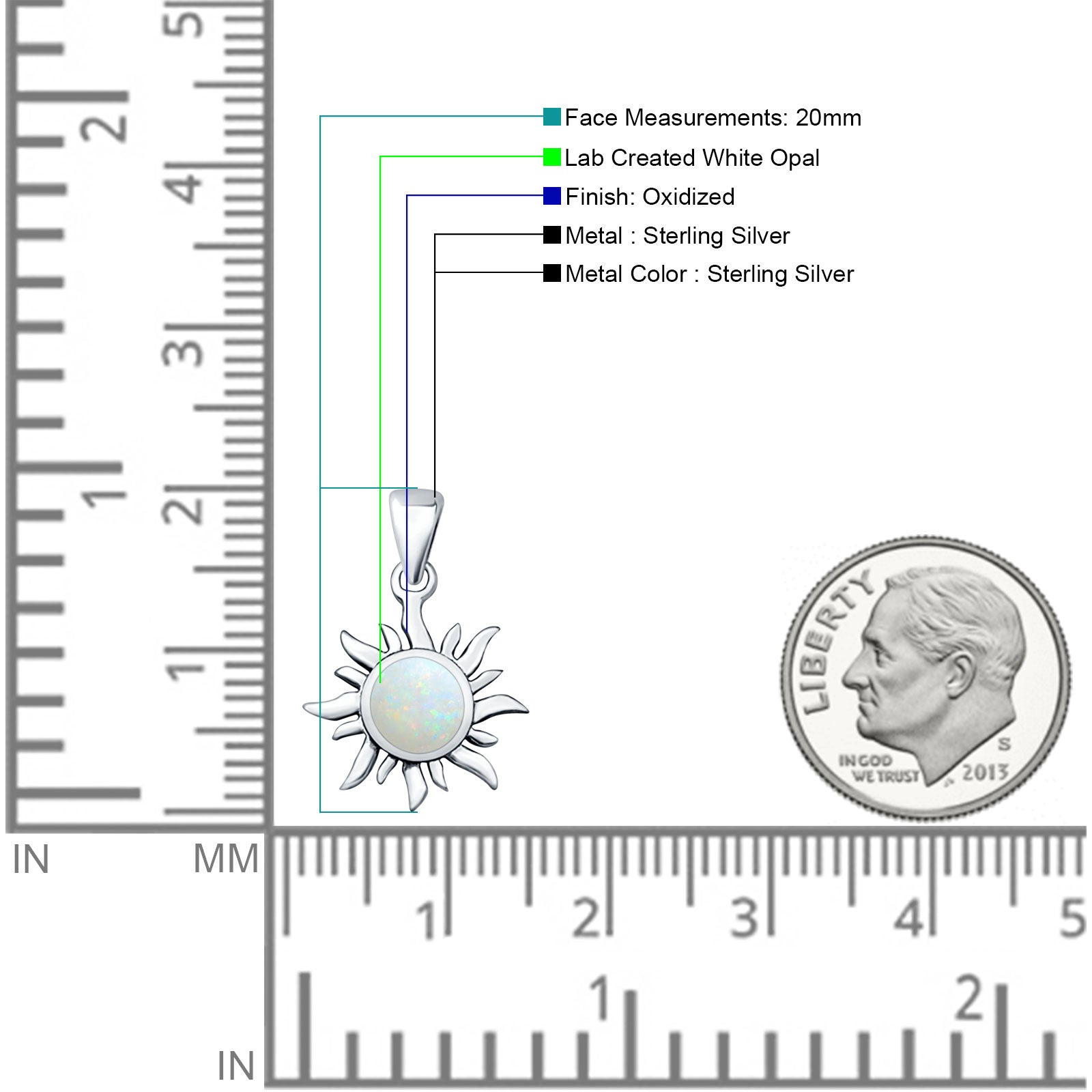Oxidized Sun Pendant