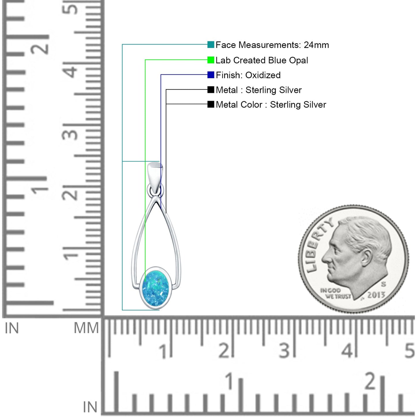 Oxidized Drop Dangle Pendant