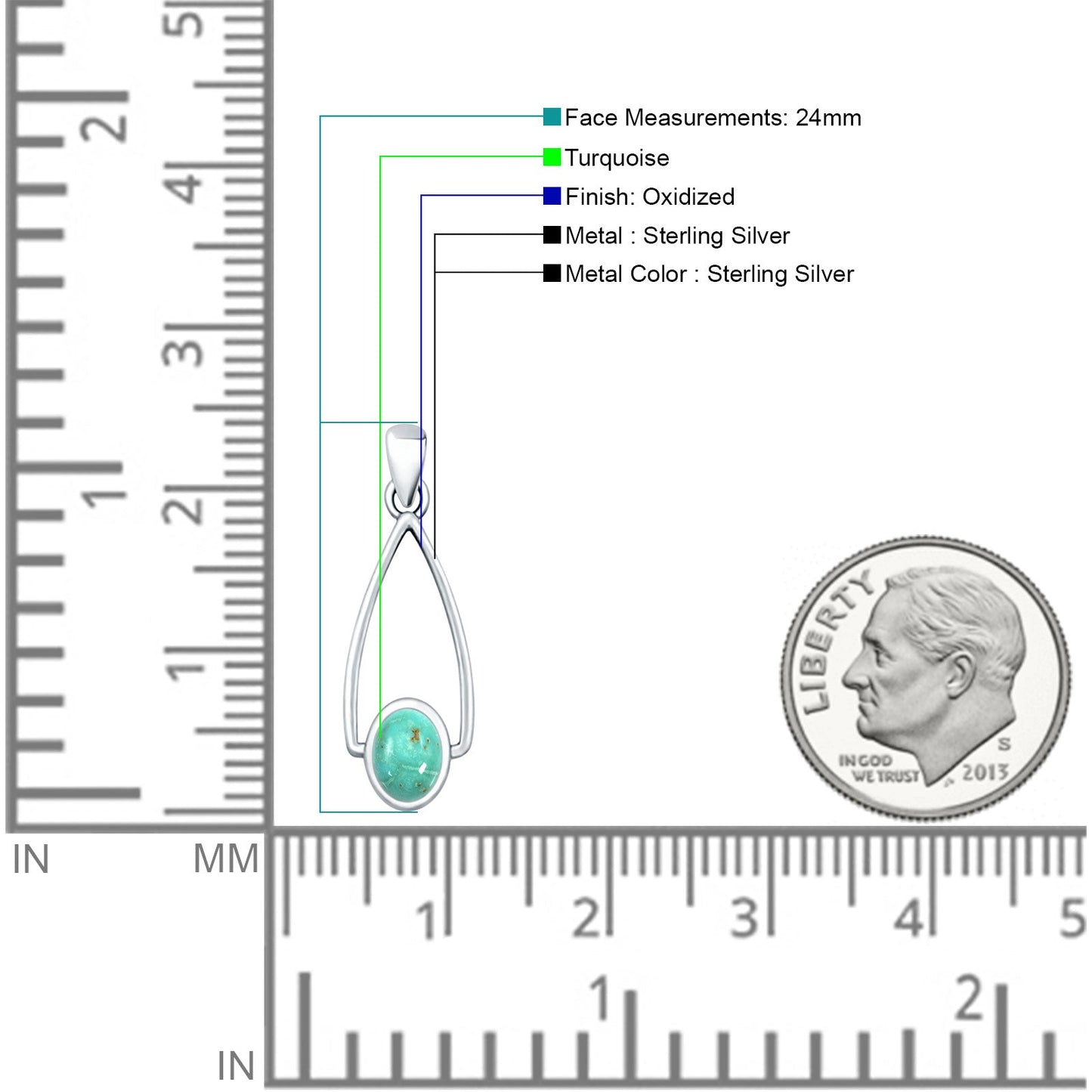 Oxidized Drop Dangle Pendant