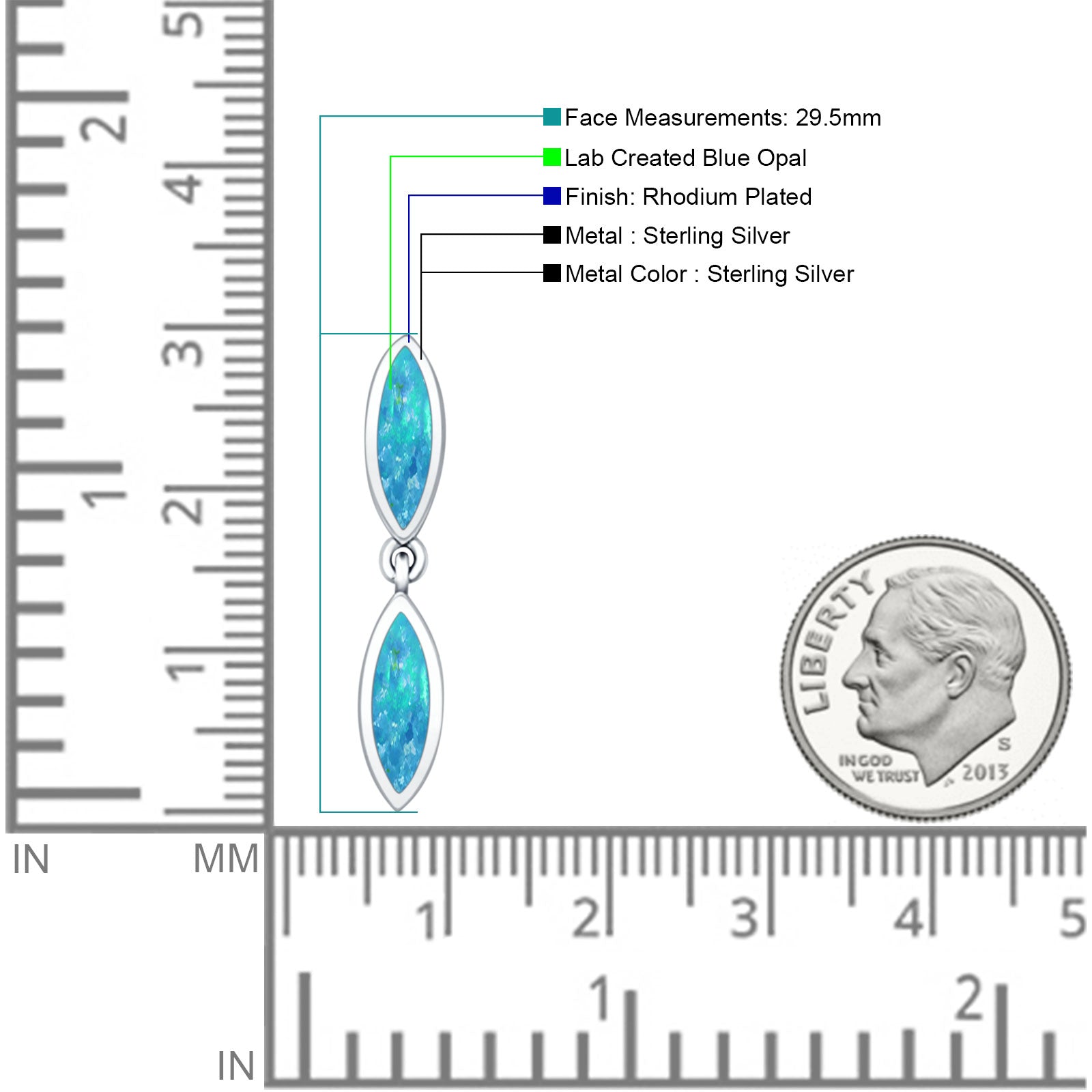 Oxidized Marquise Dangle Pendant