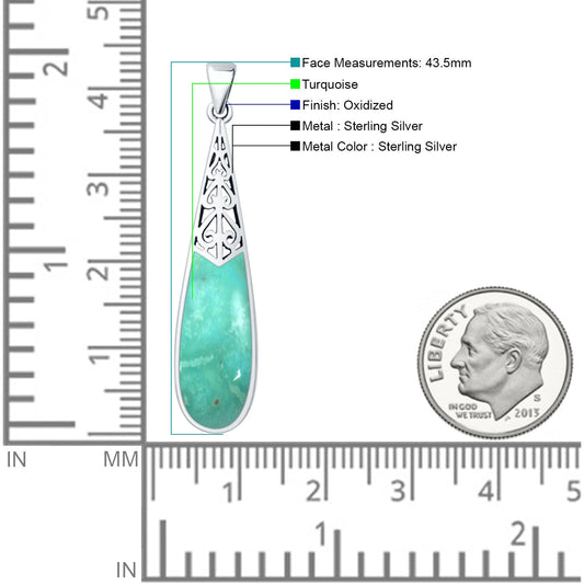 Oxidized Pear Dangle Drop Pendant