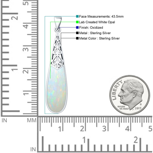 Oxidized Pear Dangle Drop Pendant