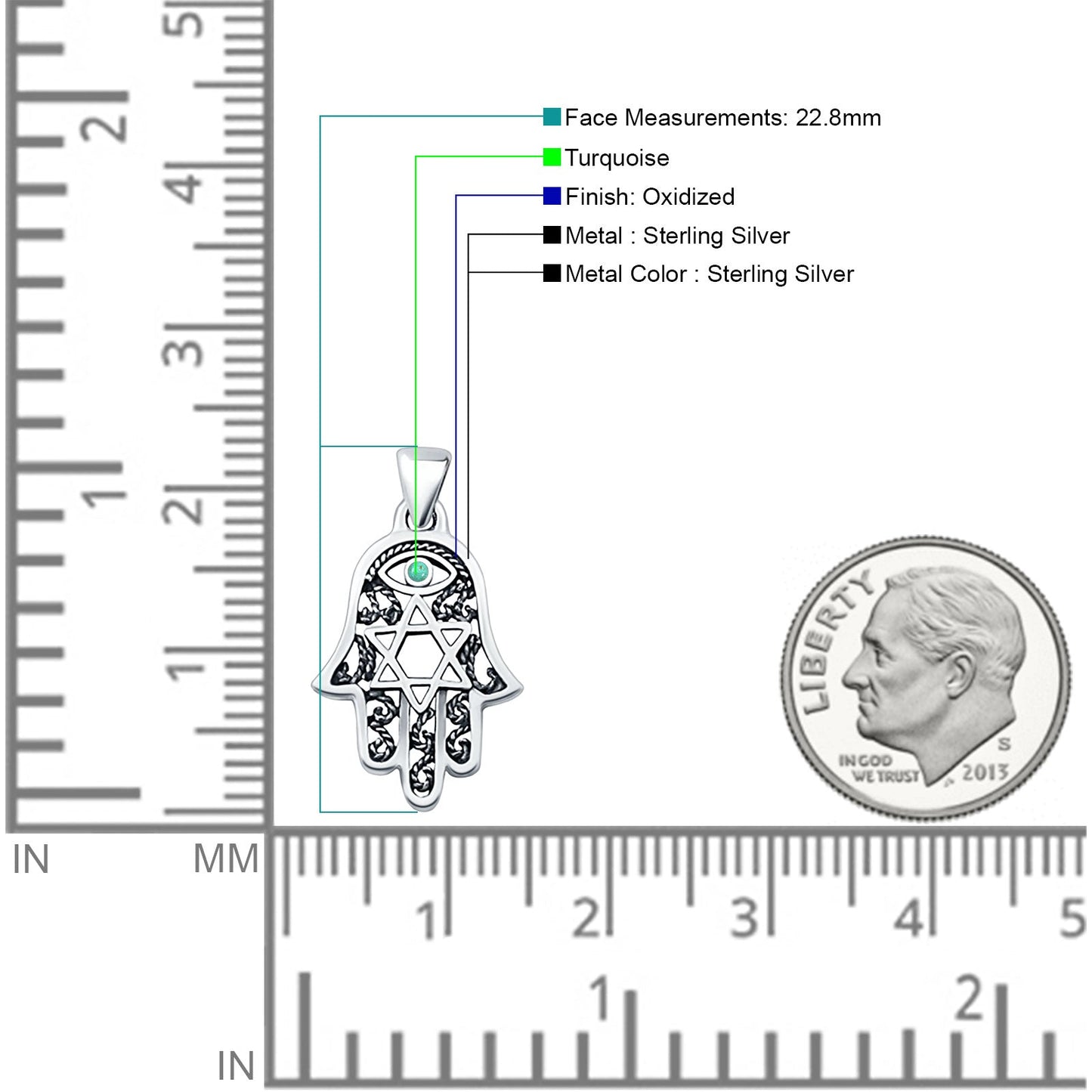 Hamsa & Star Of David Pendant