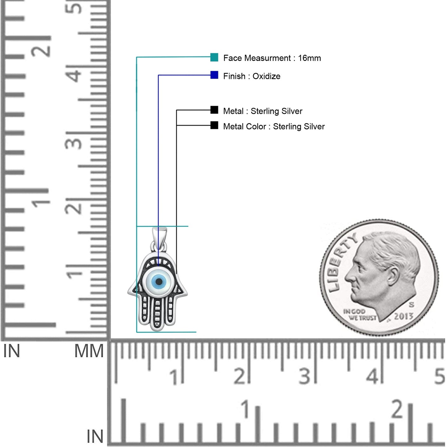 Evil Eye & Hand Of Hamsa Pendant
