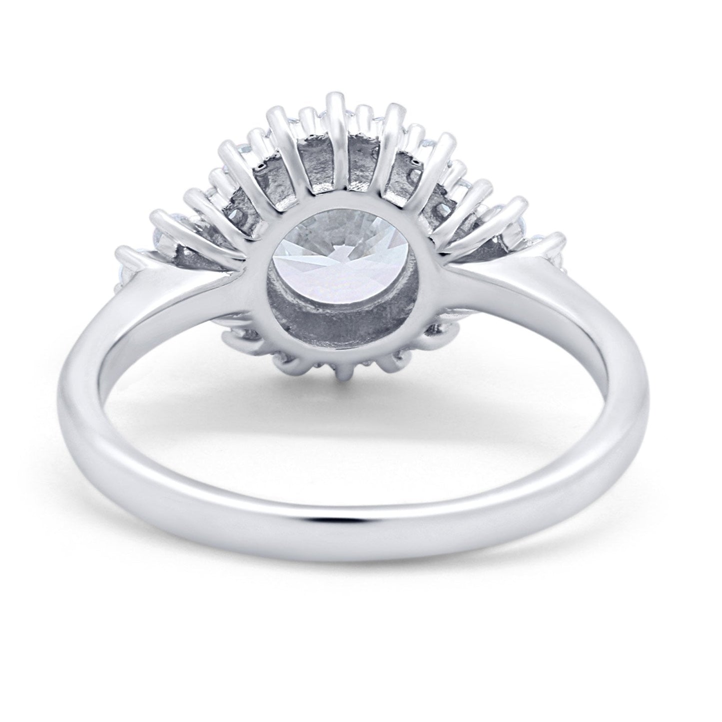 Halo Vintage Engagement Ring Round Simulated Cubic Zirconia