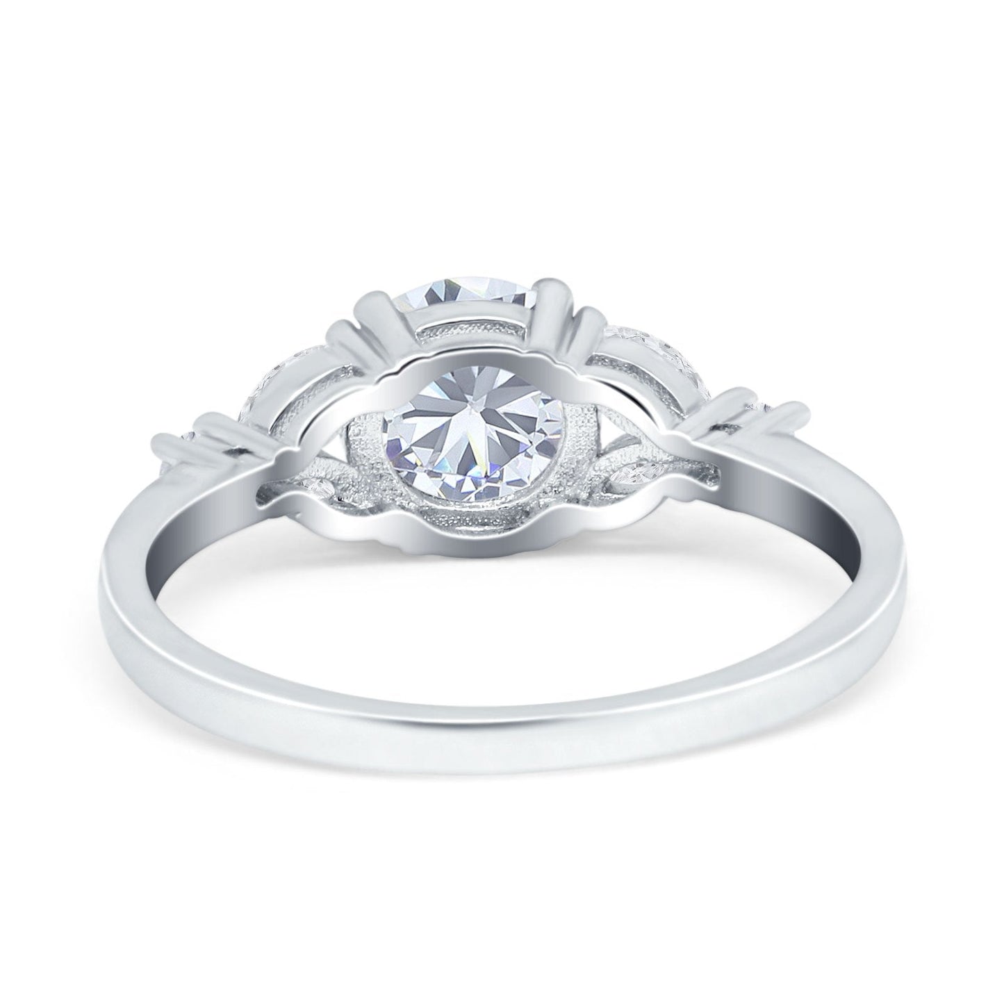 Art Deco Round Cubic Zirconia Engagement Ring