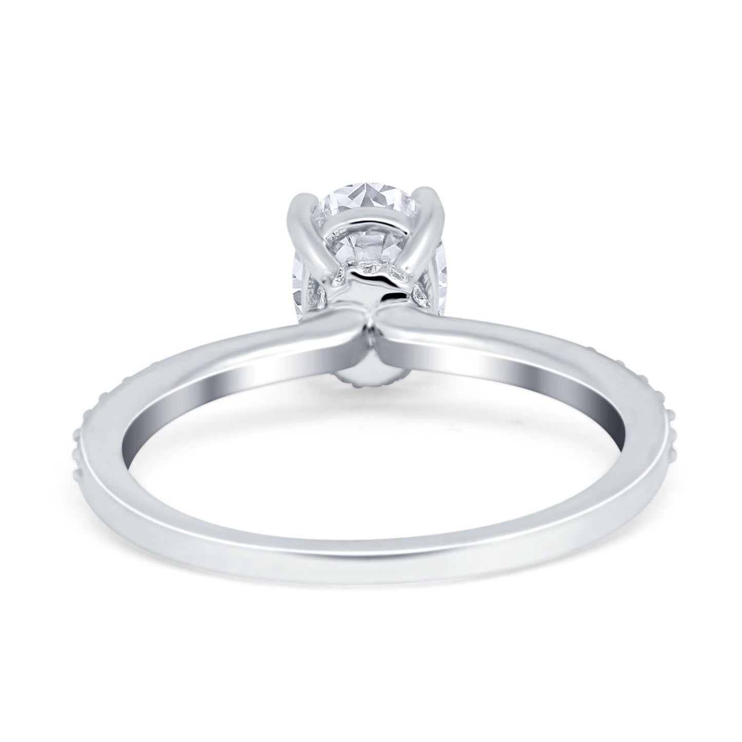 Solitaire Accent Engagement Ring Simulated Cubic Zirconia