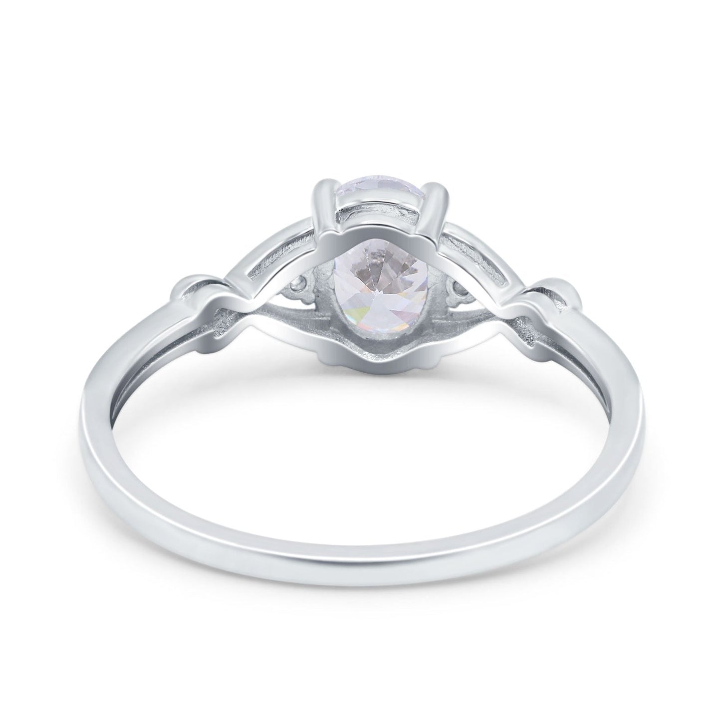 Oval Filigree Infinity Engagement Ring Simulated Cubic Zirconia