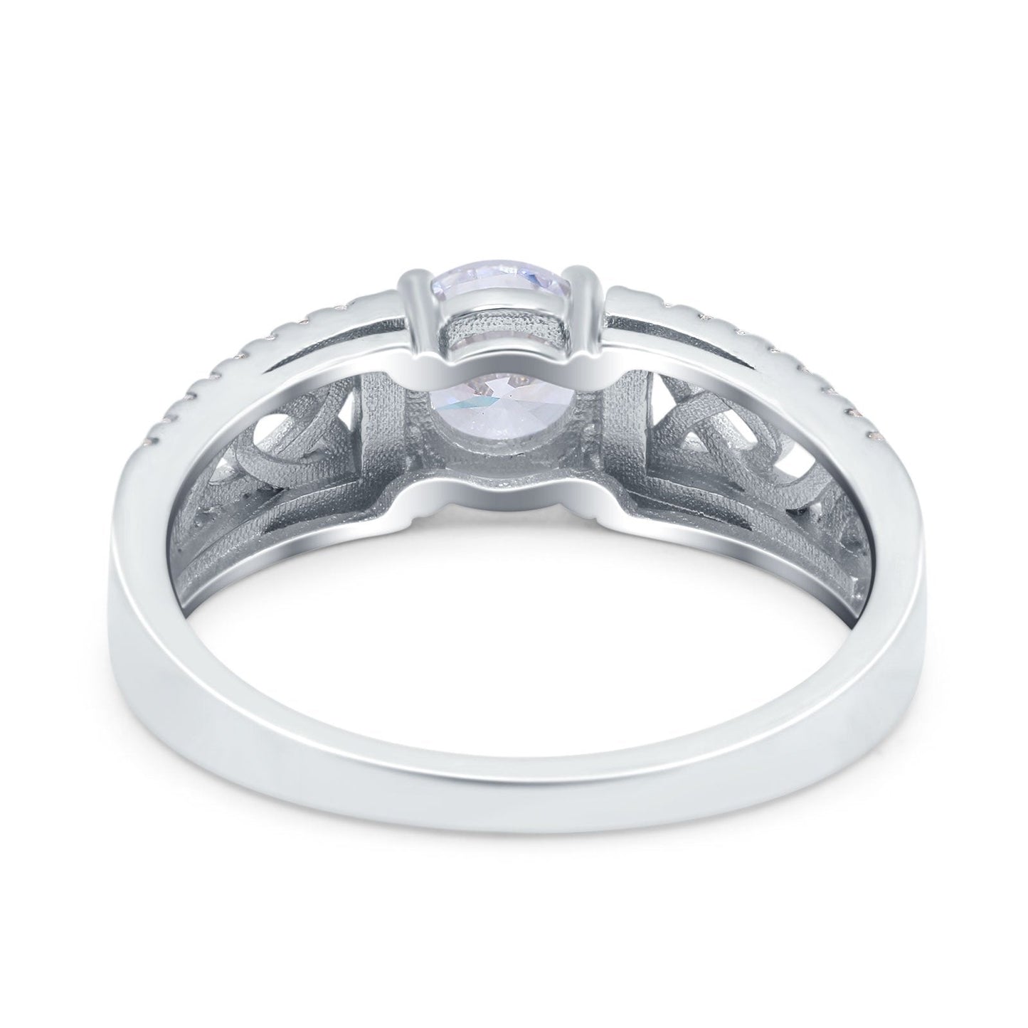 Split Celtic Engagement Ring Round Simulated CZ