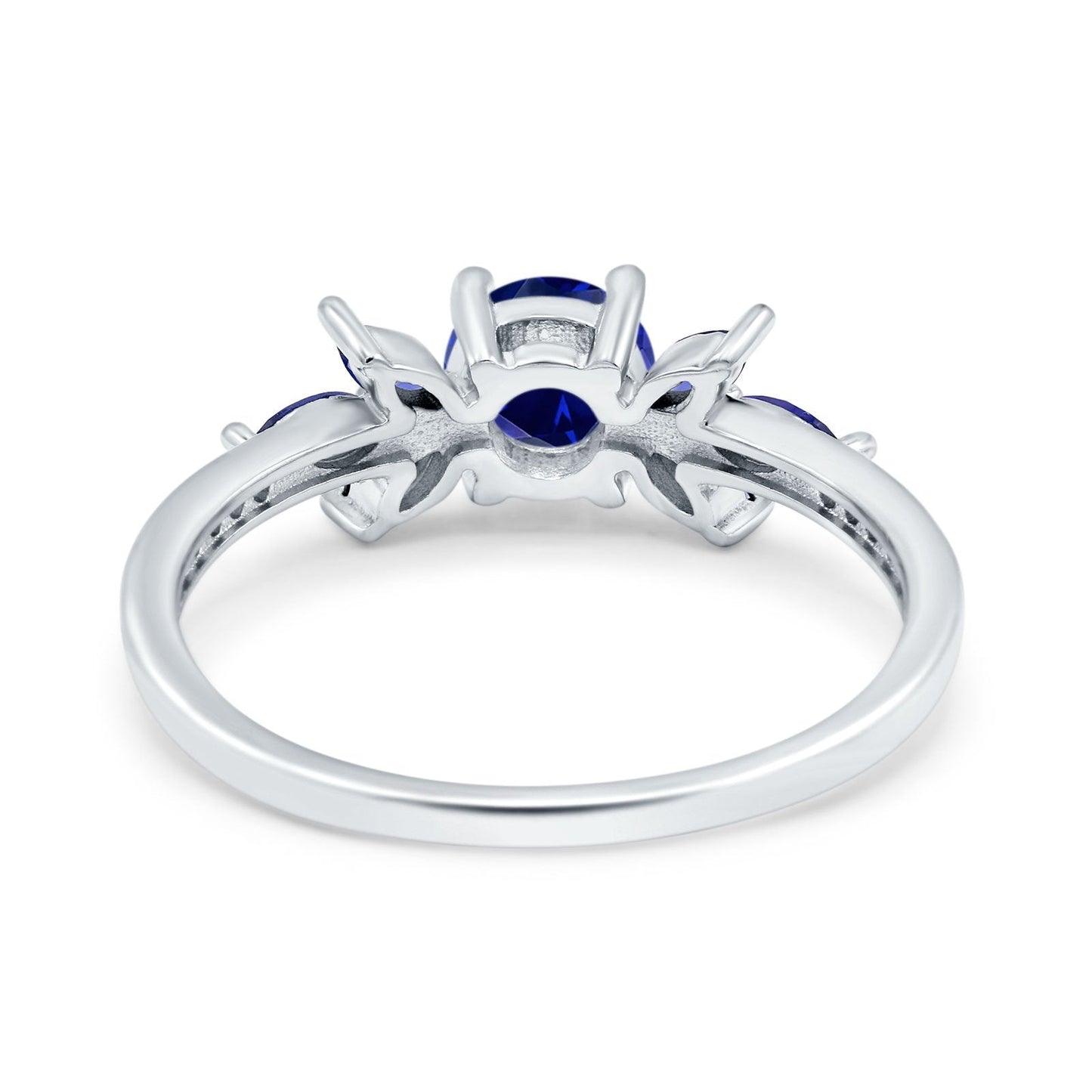 Marquise Wedding Ring Simulated Blue Sapphire CZ